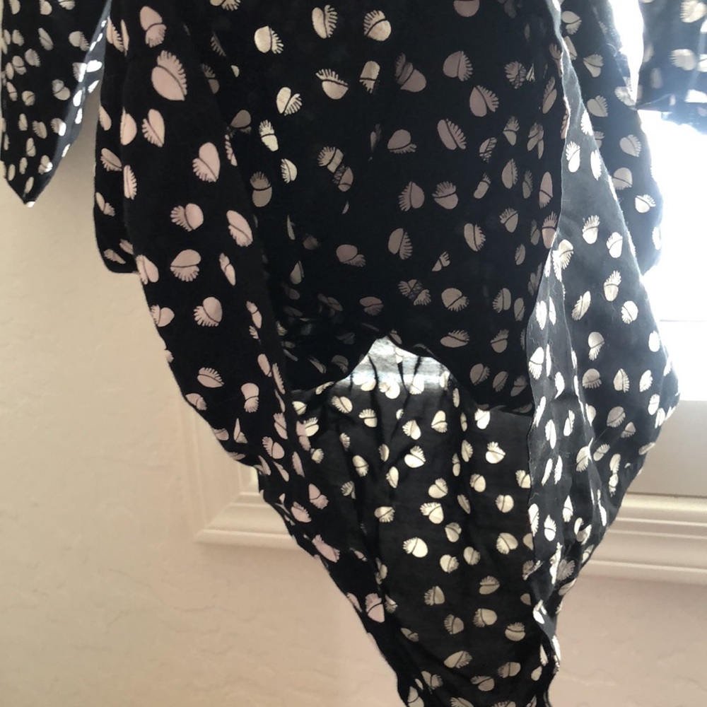 Vintage 1980’s Karin Stevens Petite Black White Broken Heart Print Dress Sz 8 - Picture 10 of 16